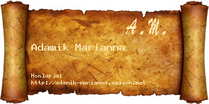 Adamik Marianna névjegykártya